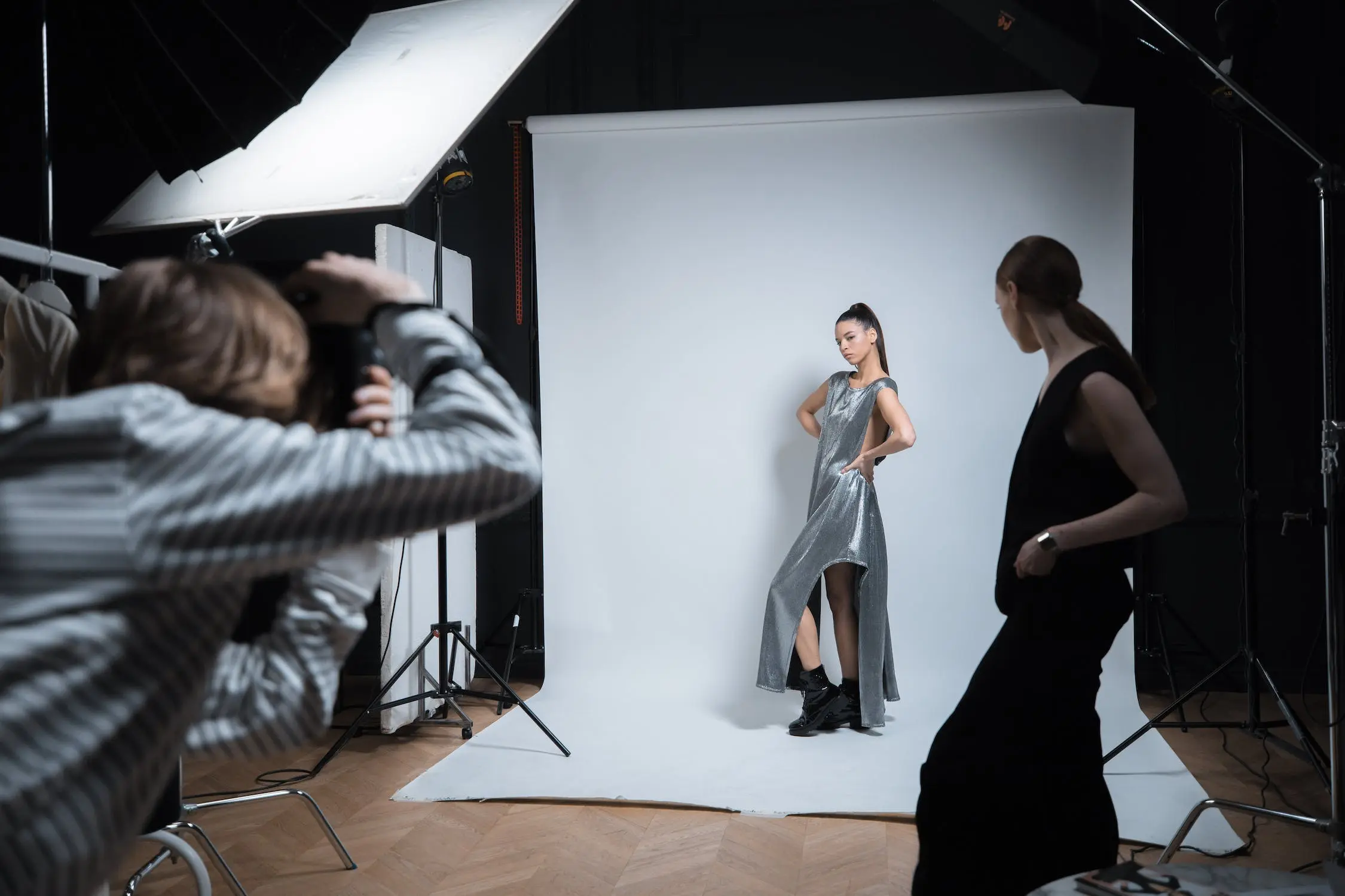 Photo of a woman modelling for a fashion shoot